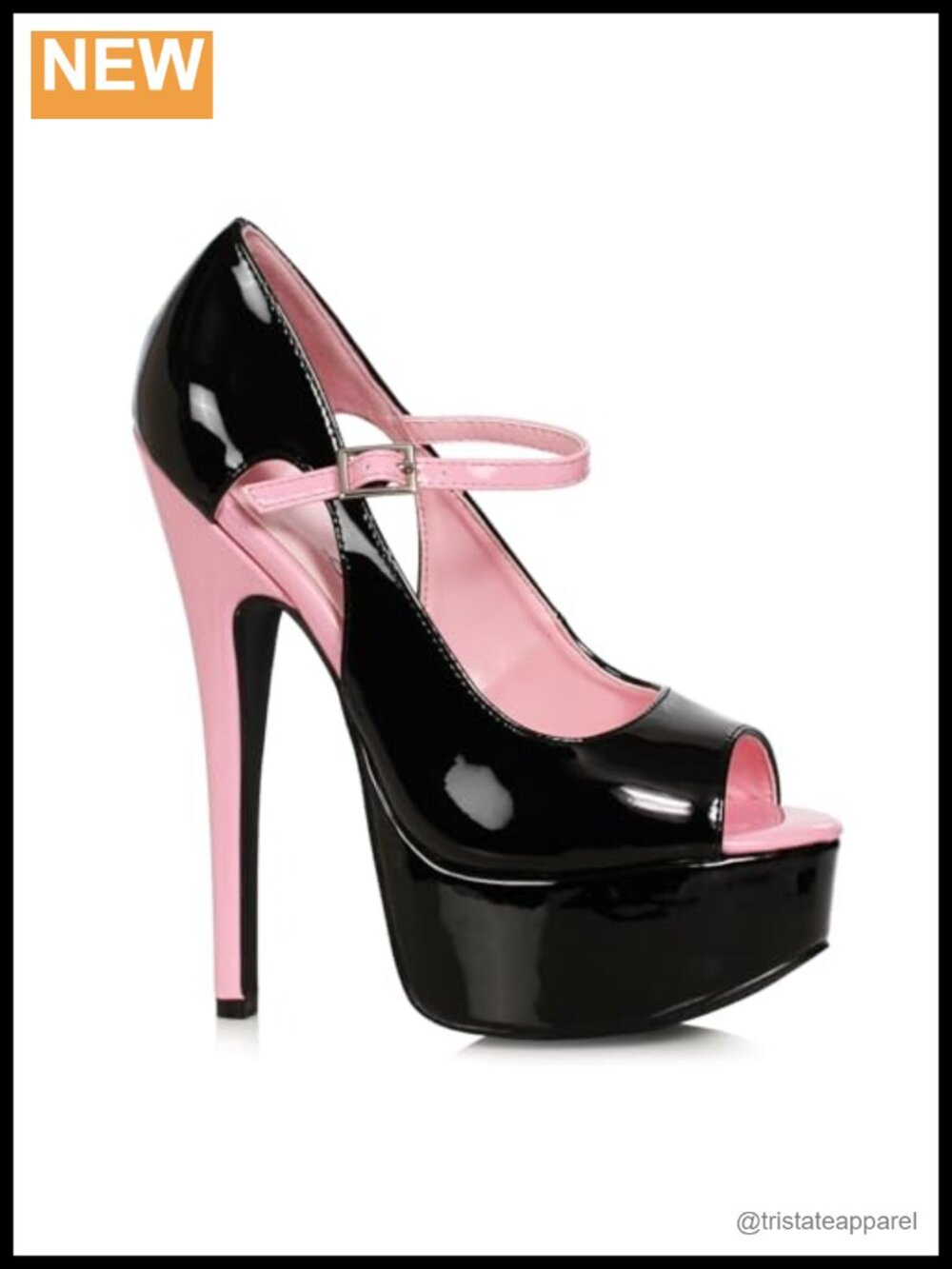 6.5 Inch Stiletto Heel Open Toe Maryjane Pump Buckle Ankle Strap Dance Shoe